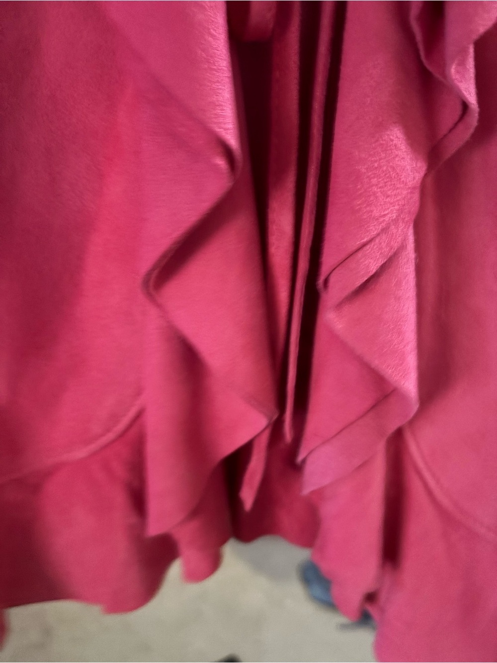 Lafayette 148 New York Raspberry Pink Ruffle-Front Jacket - Picture 7 of 10